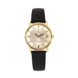 A GENTLEMAN'S VINTAGE GOLD CAPPED AND STEEL OMEGA CONSTELLATION WRISTWATCH WITH 'PIE PAN' DIAL the