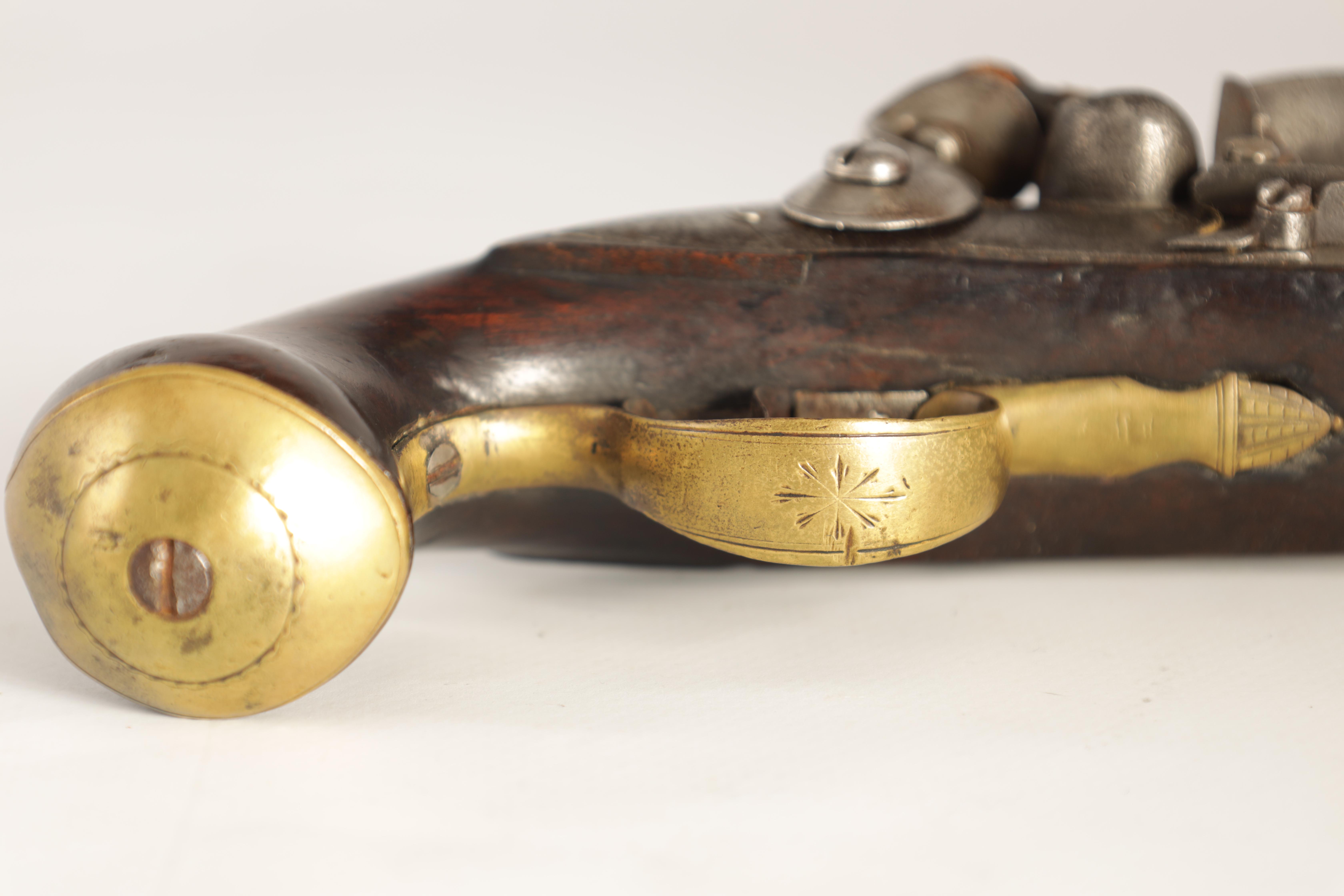 T. JONES. A PAIR OF EARLY 18TH CENTURY FLINTLOCK POCKET PISTOLS with turn-off cannon barrel, - Image 7 of 14