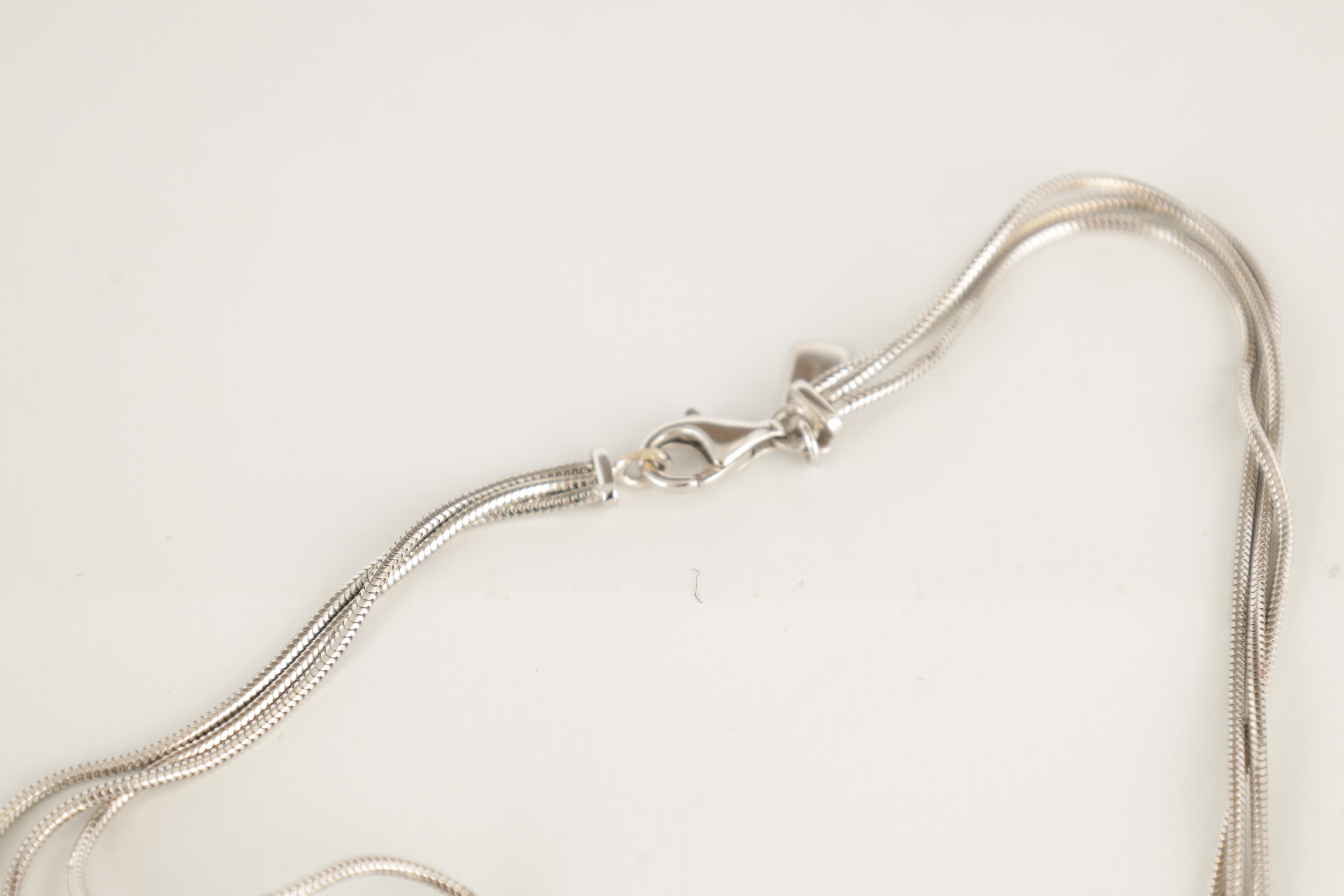 A LADIES 18CT WHITE GOLD BACCARAT DIAMOND, PEARL AND CRYSTAL NECKLACE formed as a triple chain - Image 6 of 6
