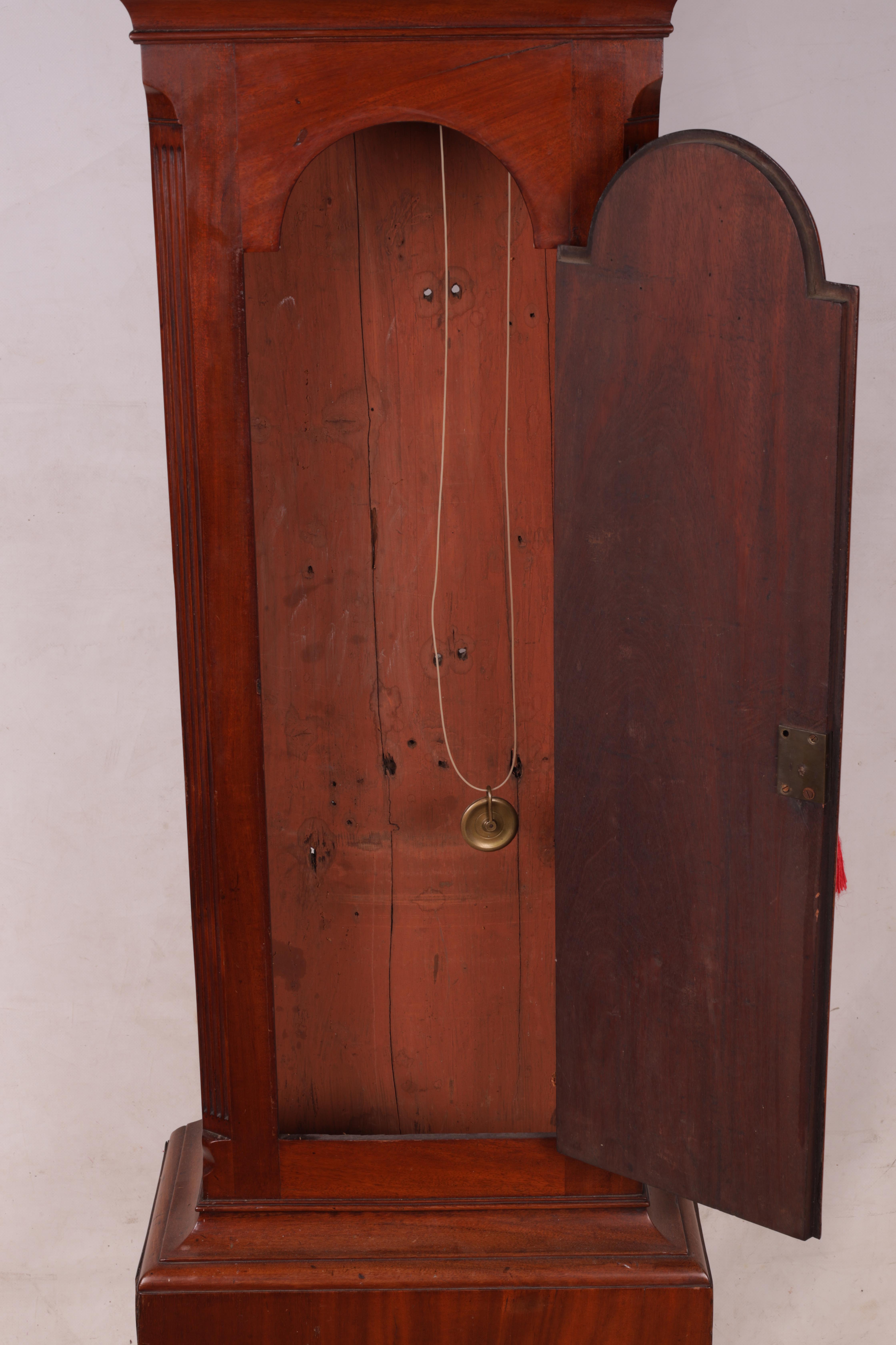 THOMAS OLIVER MARTOCK A LATE 18TH CENTURY MAHOGANY 8-DAY AUTOMATON LONGCASE CLOCK the 12” silvered - Image 5 of 8