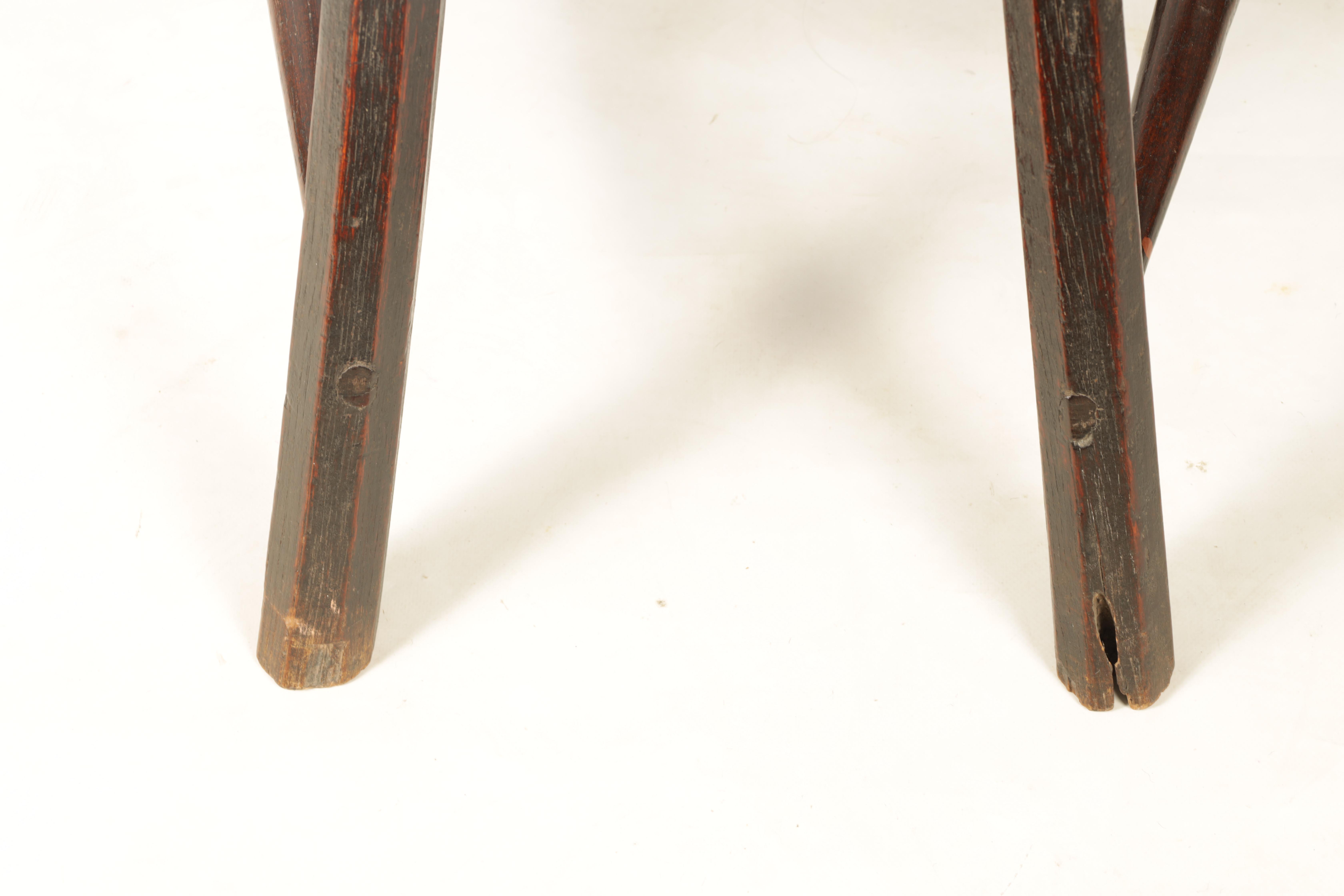 A GOOD 18TH CENTURY THAMES VALLEY OAK AND ELM WINDSOR CHAIR with shaped top rail and flared arms, - Image 9 of 11