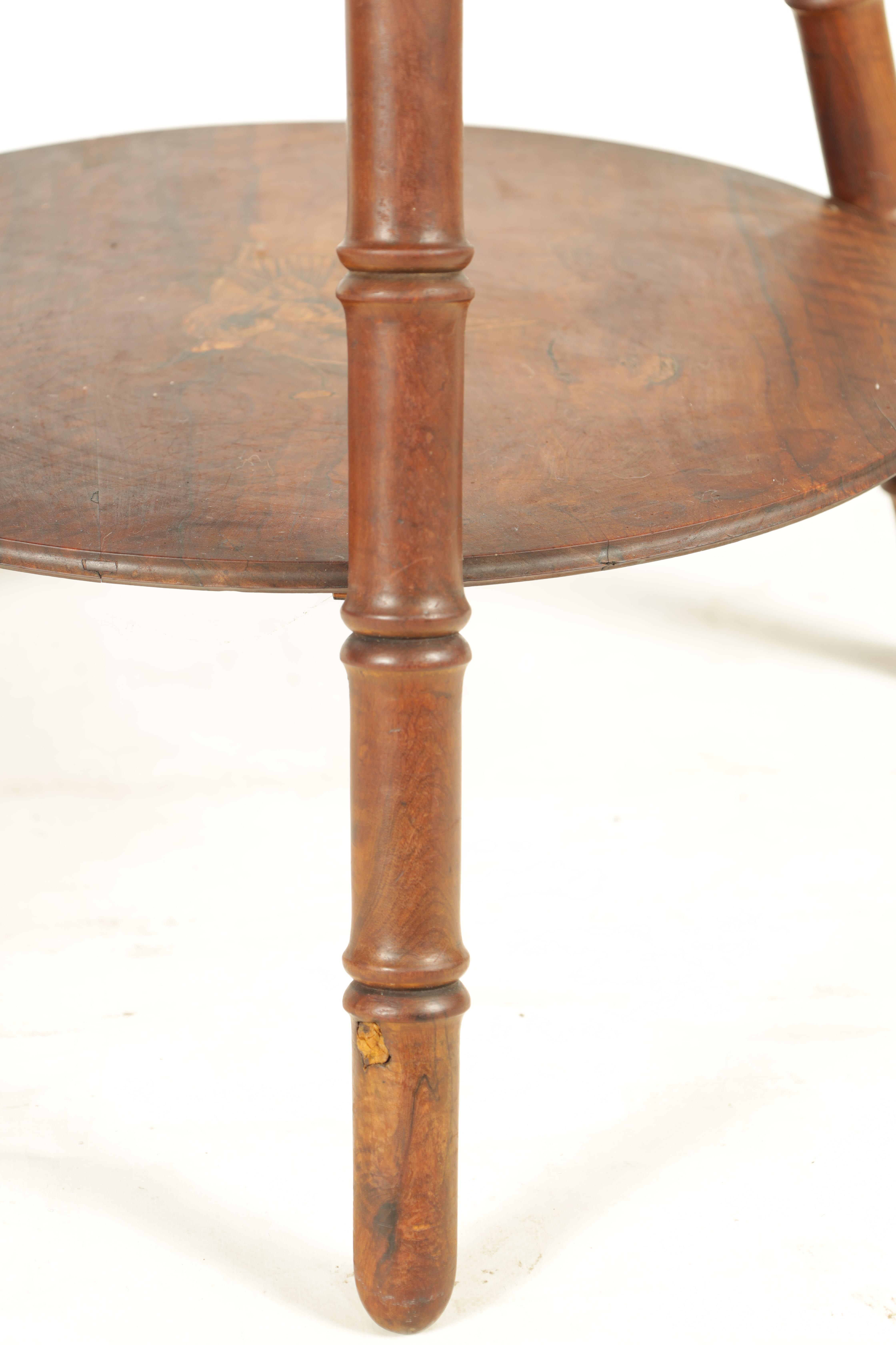 A 19TH CENTURY INLAID FIGURED WALNUT OCTAGONAL ITALIAN OCCASIONAL TABLE with monogrammed centre - Image 4 of 10