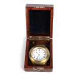 W. BRYER & SONS, LONDON AN EARLY 20TH CENTURY ROYAL NAVY SILVER CASED DECK WATCH CHRONOMETER the