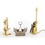 A 19TH CENTURY LACQUERED BRASS MONOCULAR MICROSCOPE with shaped base and rack and pinion focusing