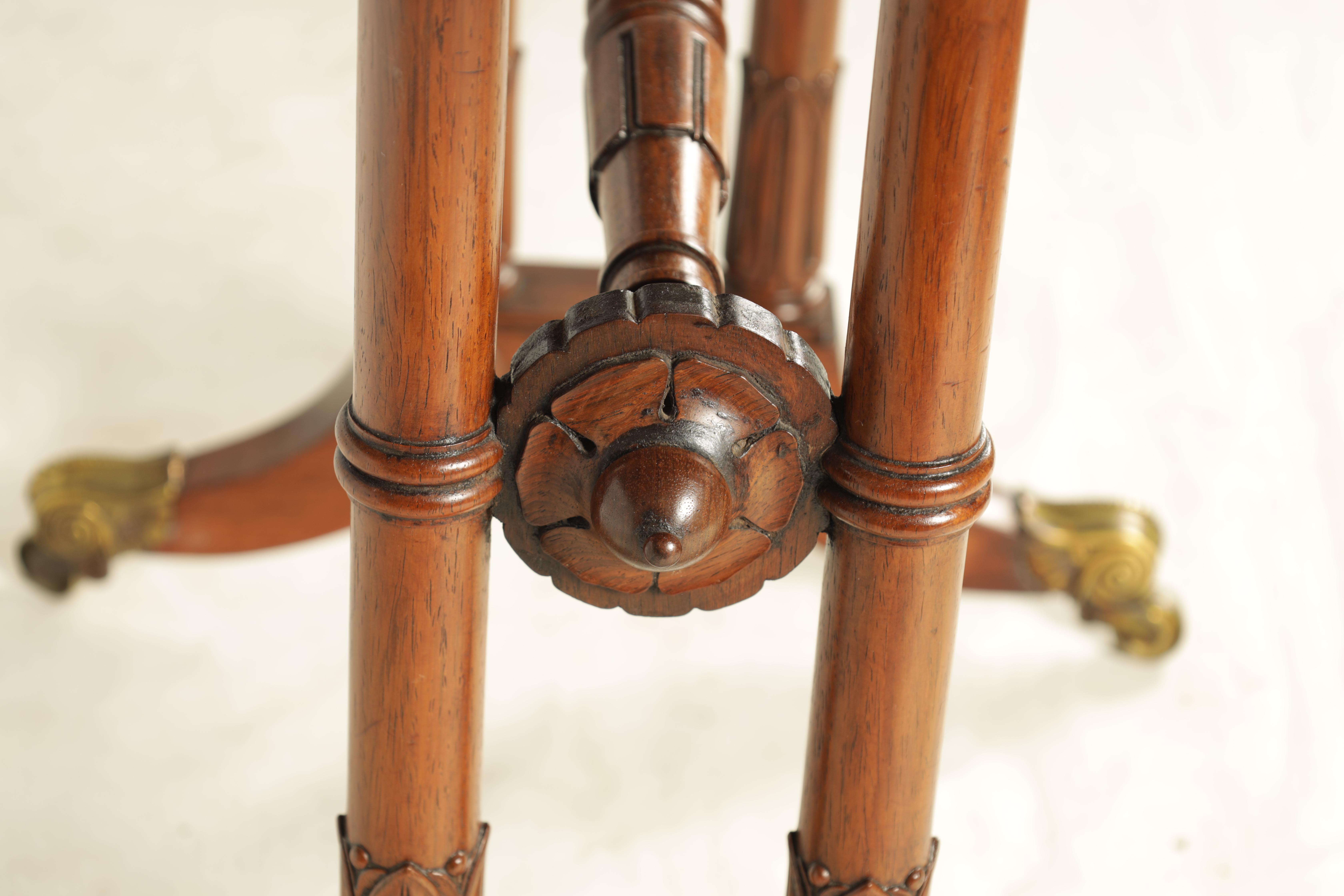 A REGENCY FIGURED ROSEWOOD CARD TABLE IN THE MANNER OF T & G SEDDON with revolving top revealing a - Image 3 of 9