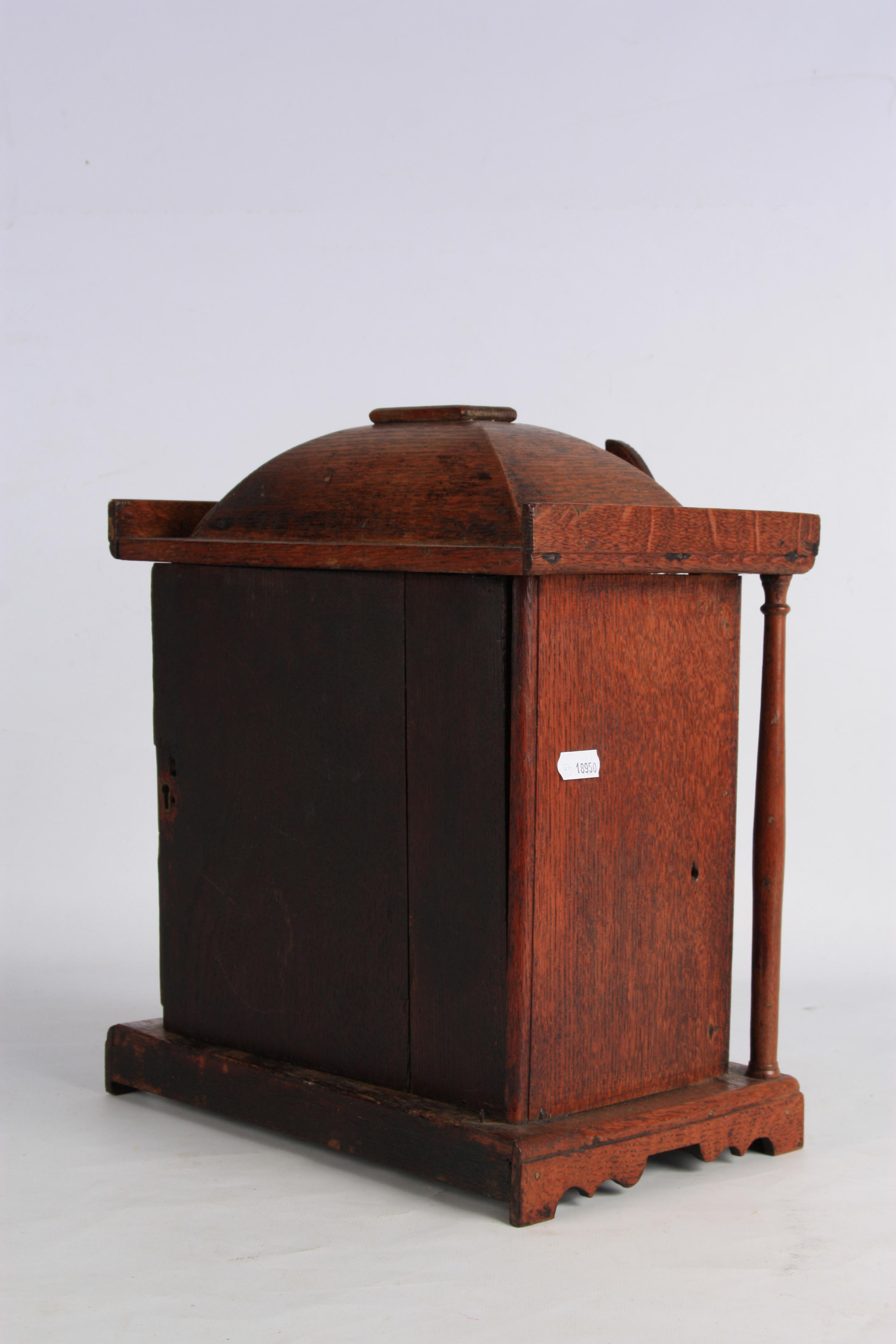 GABRIAL SMITH, BARTHOMLY AN 18TH CENTURY VERGE BRACKET CLOCK the oak and mahogany case having a - Image 6 of 10