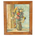 J KNIGHT A 20TH CENTURY STILL LIFE - signed and dated on reverse 1942 mounted in a dated Oak '