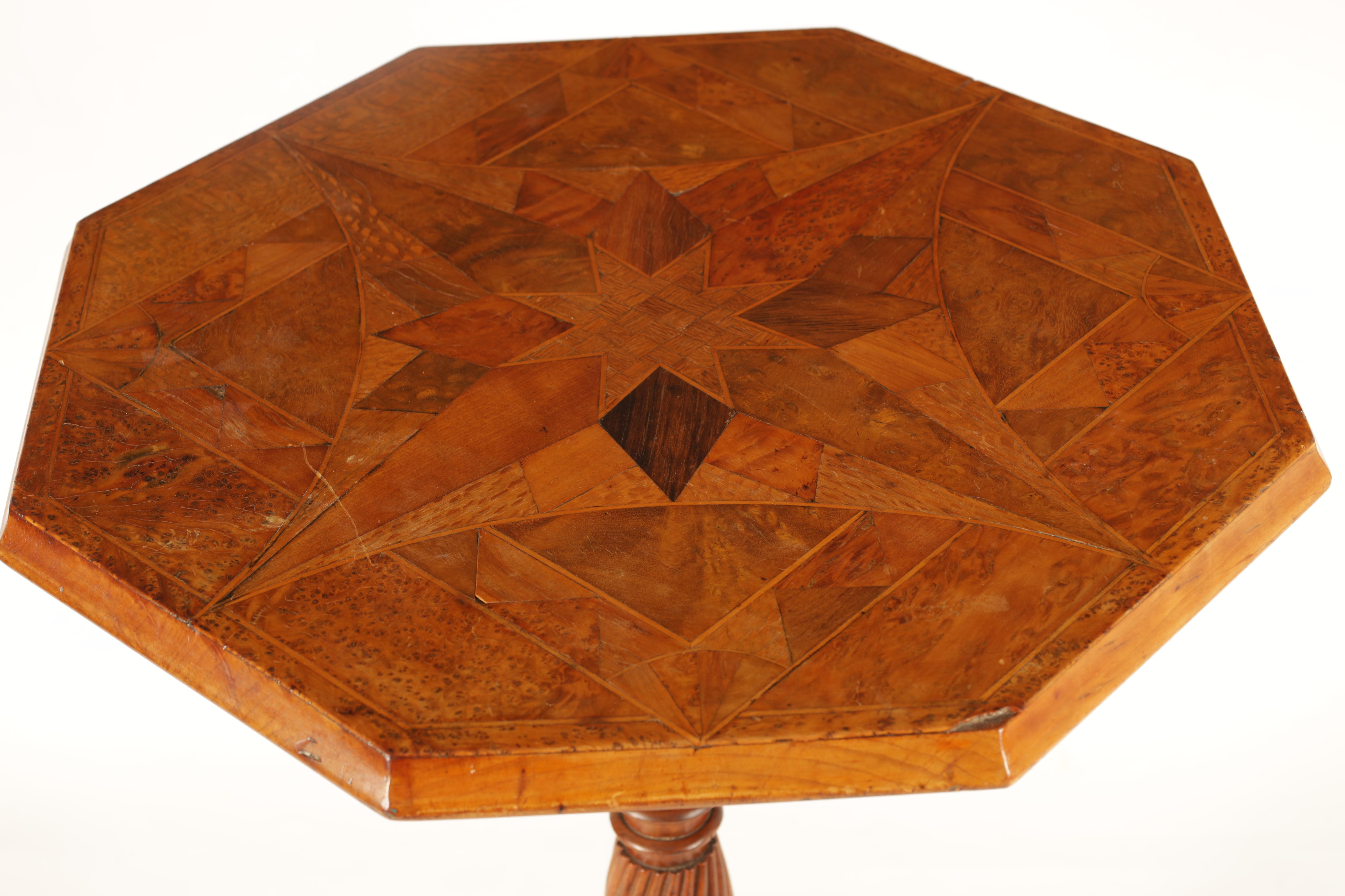 A LATE 19TH CENTURY WILLIAM NORRIE NEW ZEALAND SPECIMEN TABLE having an octagonal top inlaid with - Image 3 of 7