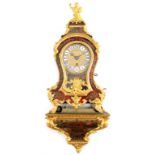 A LATE 18TH CENTURY FRENCH BOULLE BRASS AND TORTOISESHELL INLAID BRACKET CLOCK WITH BRACKET the