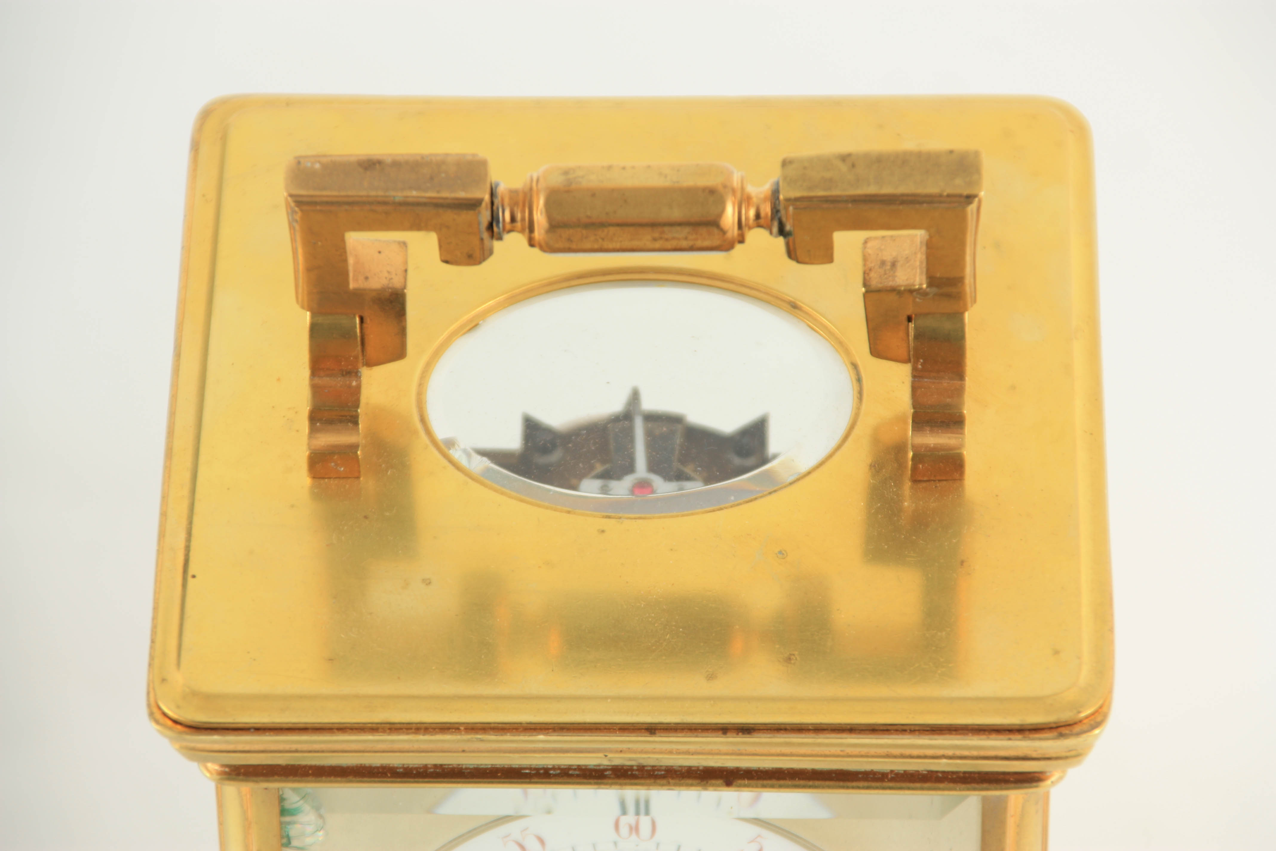 A LARGE AND UNUSUAL 19TH CENTURY FRENCH CARRIAGE CLOCK WITH TWO ALARM DIALS the brass moulded case - Image 7 of 17