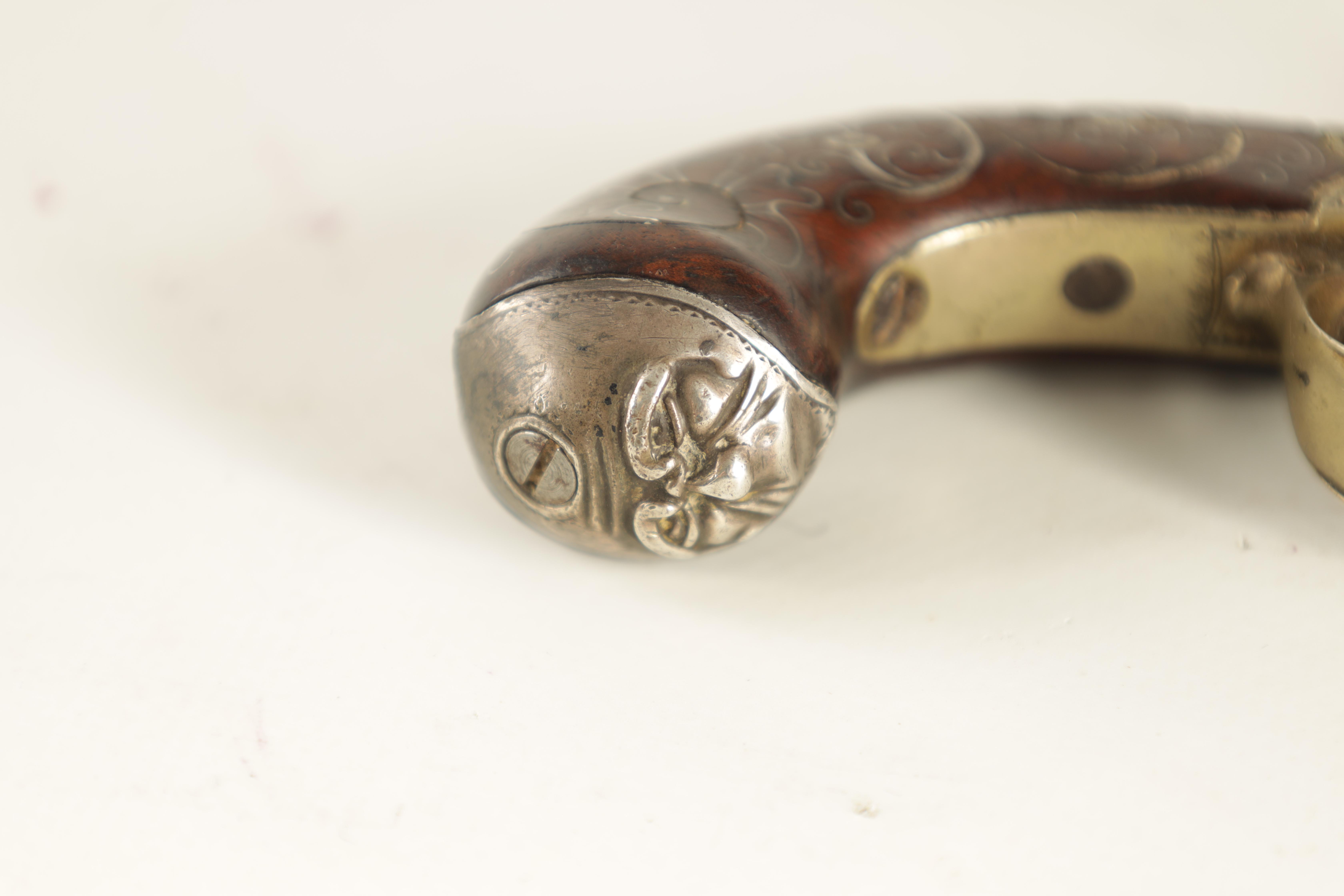 HUGH VERNCOMB, BRISTOL A GEORGE III PACTONG AND WALNUT FLINTLOCK MUFF PISTOL with a cannon-type - Image 4 of 9