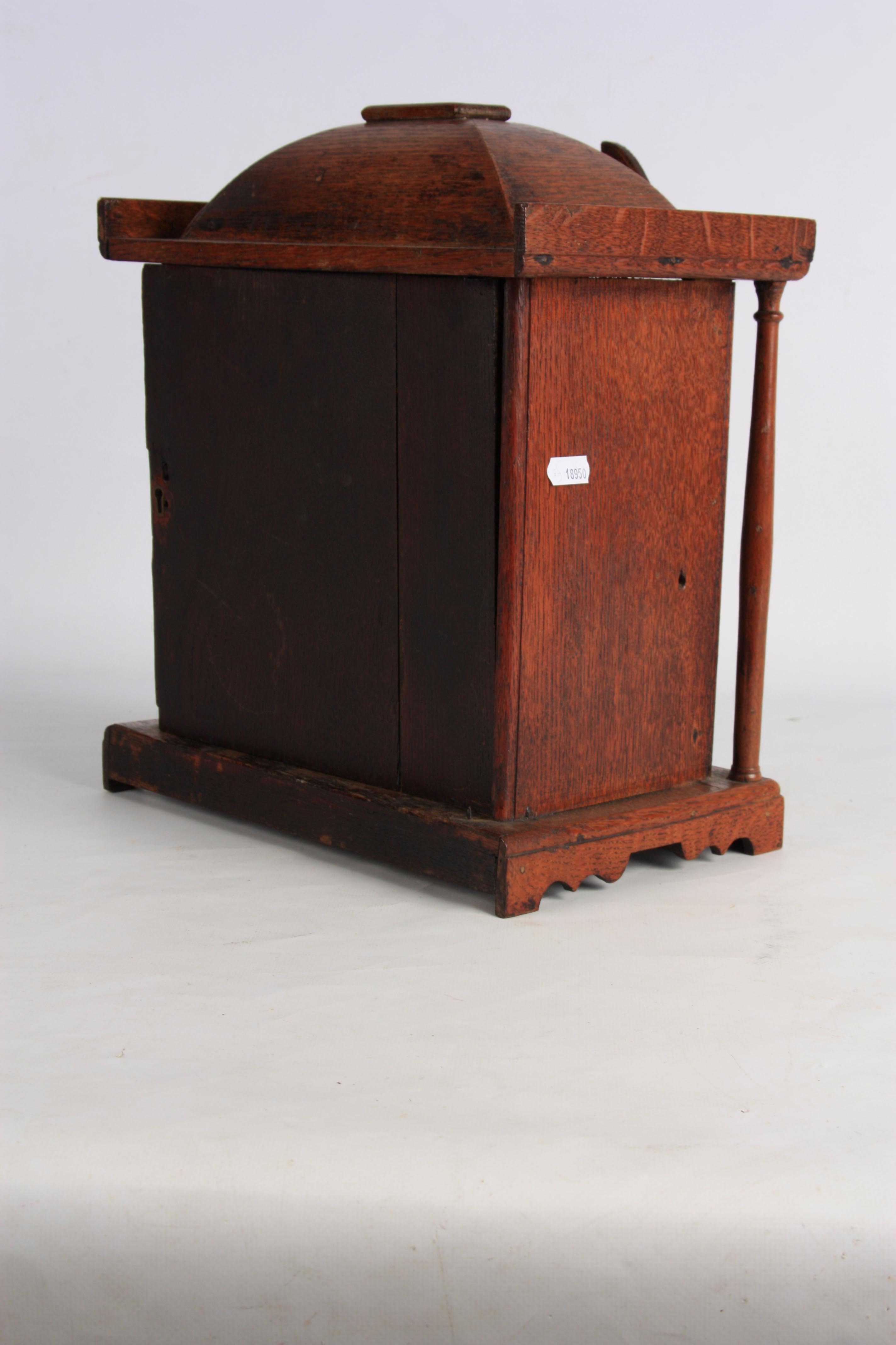 GABRIAL SMITH, BARTHOMLY AN 18TH CENTURY VERGE BRACKET CLOCK the oak and mahogany case having a - Image 5 of 10