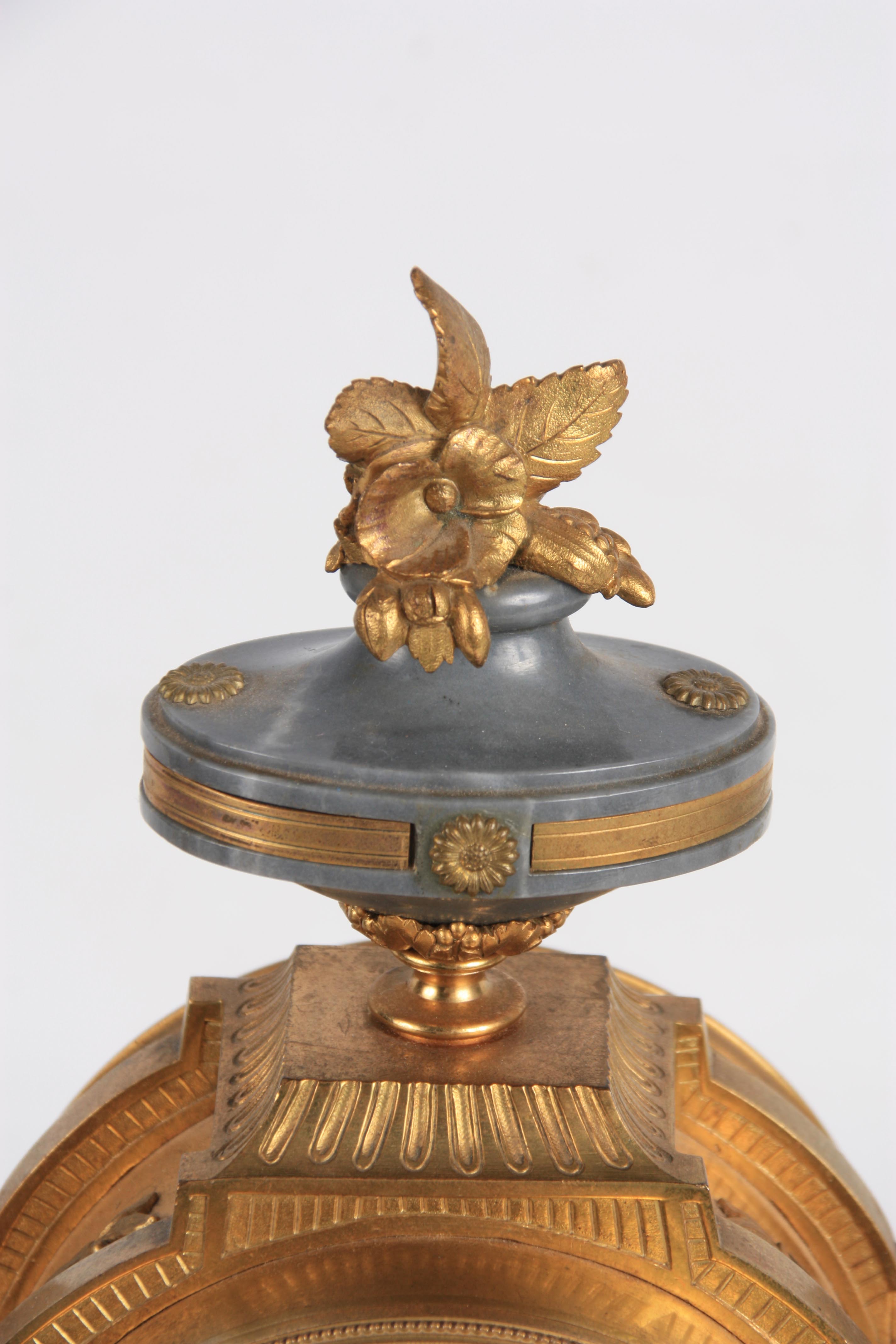LEMERLE-CHARPENTIER & CIE, PARIS A MID 19TH CENTURY FRENCH MARBLE AND ORMOLU CLOCK GARNITURE the - Image 6 of 14