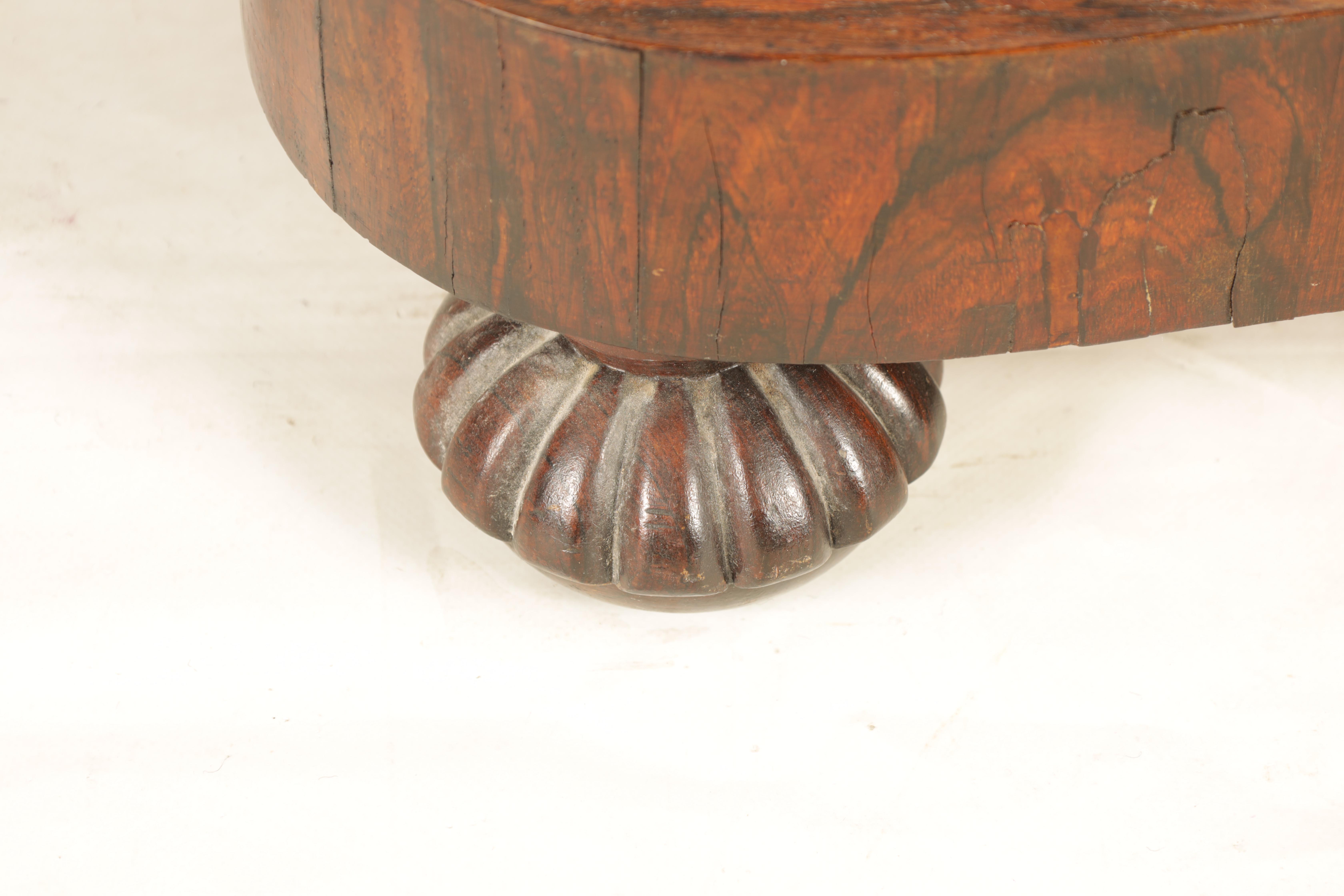 AN UNUSUAL WILLIAM IV ROSEWOOD BEDSIDE READING/ WRITING TABLE with adjustable top and hinged reading - Image 7 of 7