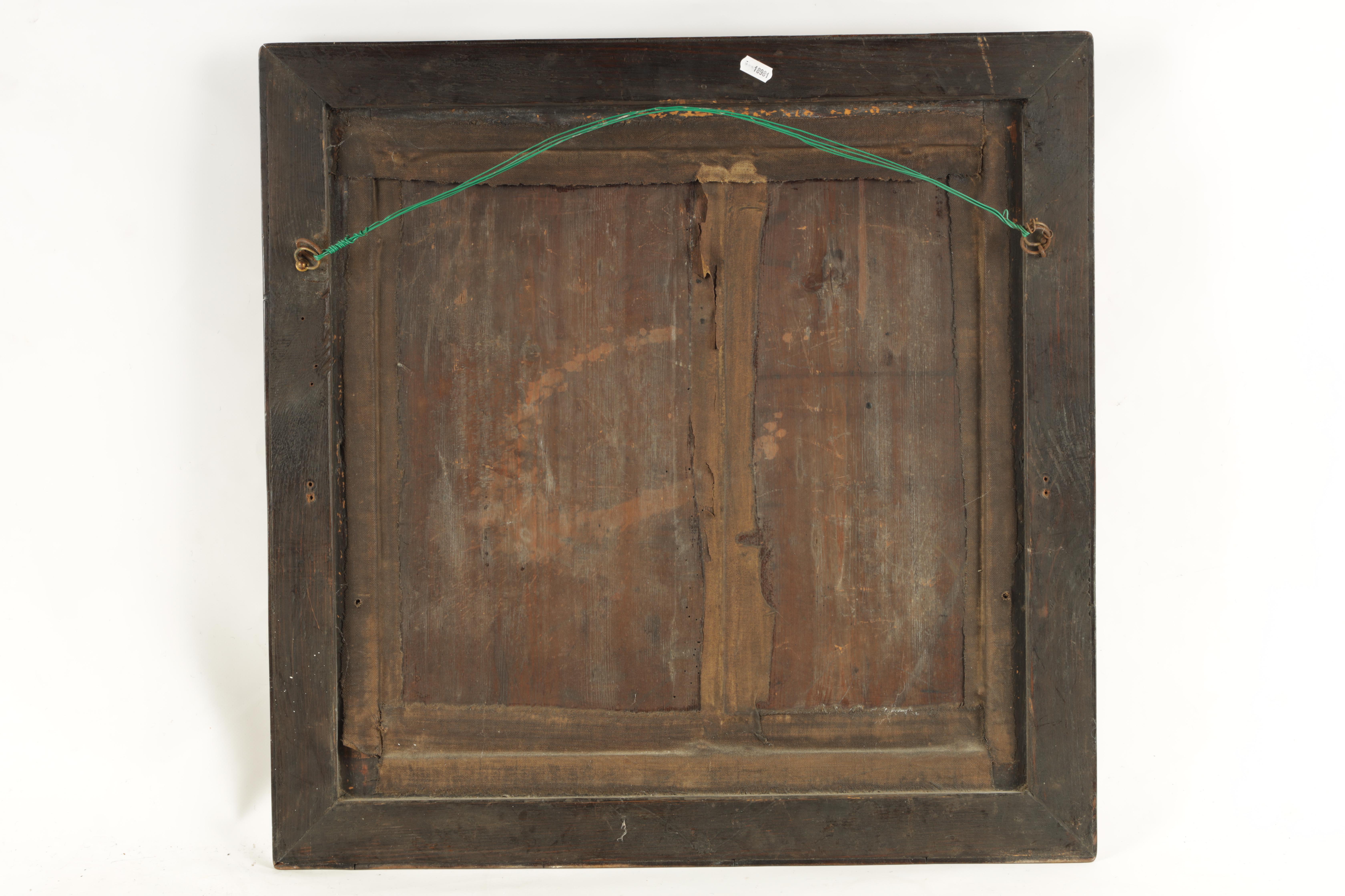 A 19TH CENTURY WILLIAM AND MARY STYLE FIGURED WALNUT D SHAPED HANGING MIRROR 65cm high 63cm wide - Image 4 of 4