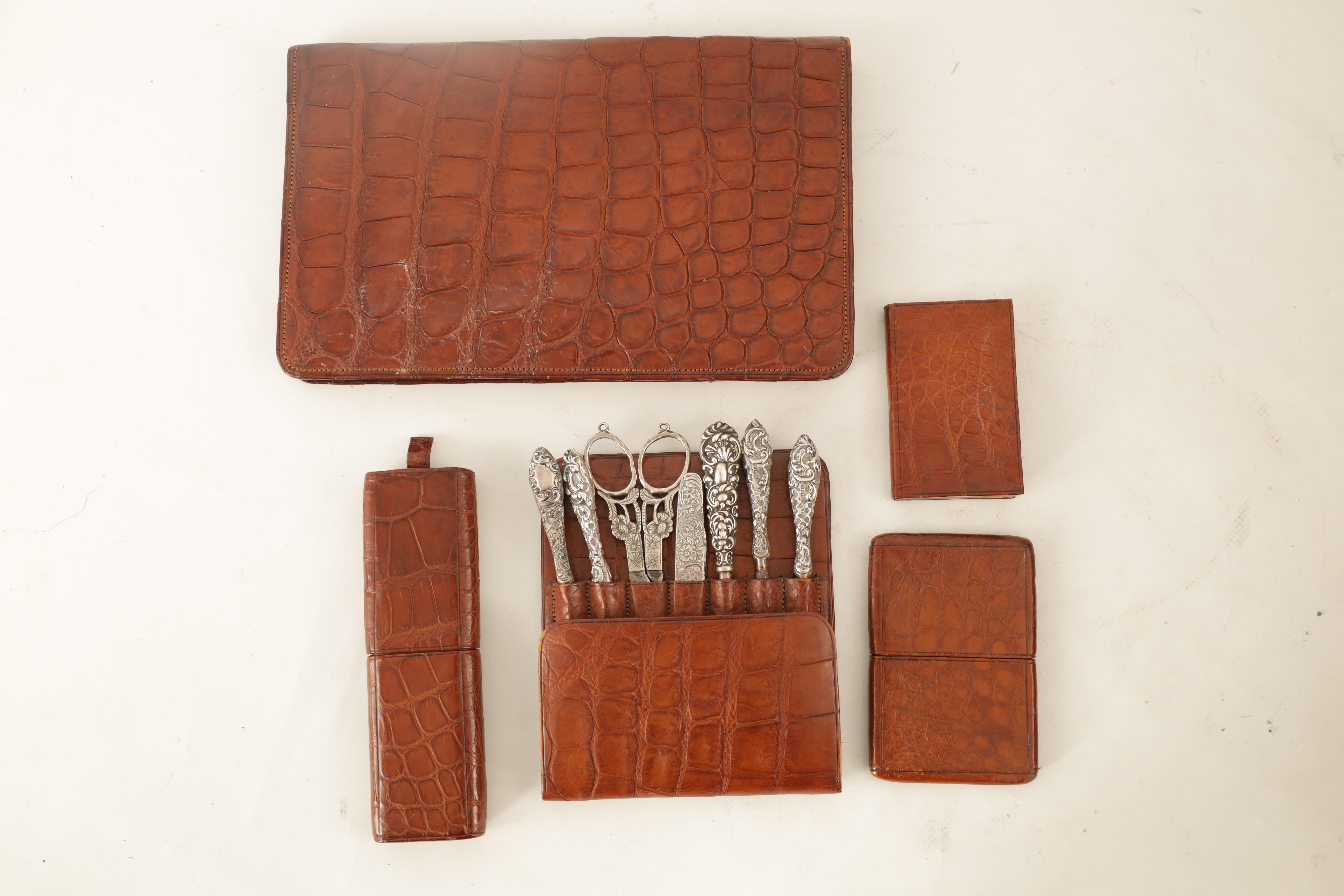 A FINE VICTORIAN CROCODILE SKIN LADIES TRAVELLING CASE BY DREW & SONS PICCADILLY CIRCUS, LONDON with - Image 16 of 48