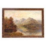 C. LEADER A19TH CENTURY OIL ON CANVAS depicting a river landscape - signed 30cm high 45cm wide later