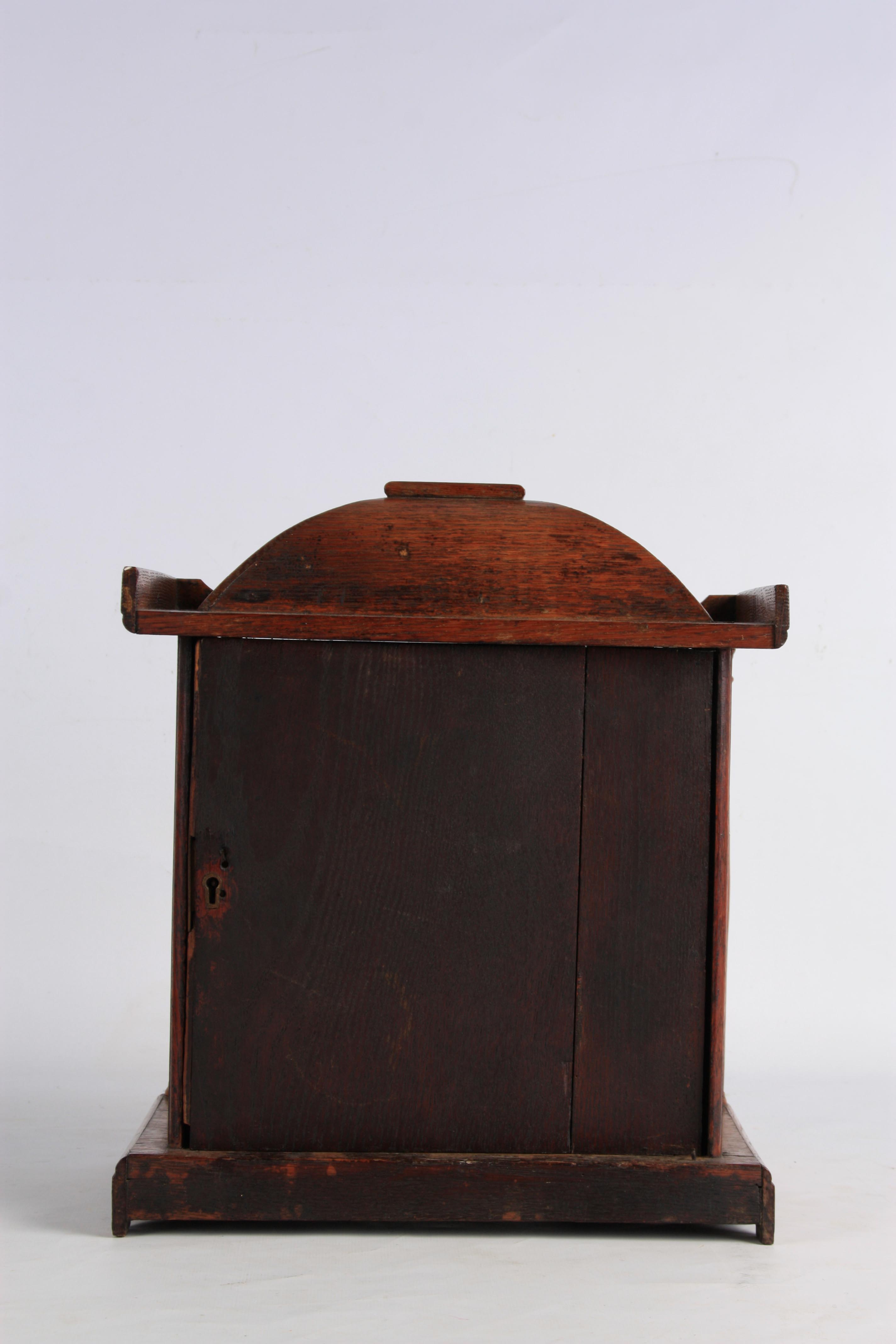 GABRIAL SMITH, BARTHOMLY AN 18TH CENTURY VERGE BRACKET CLOCK the oak and mahogany case having a - Image 7 of 10