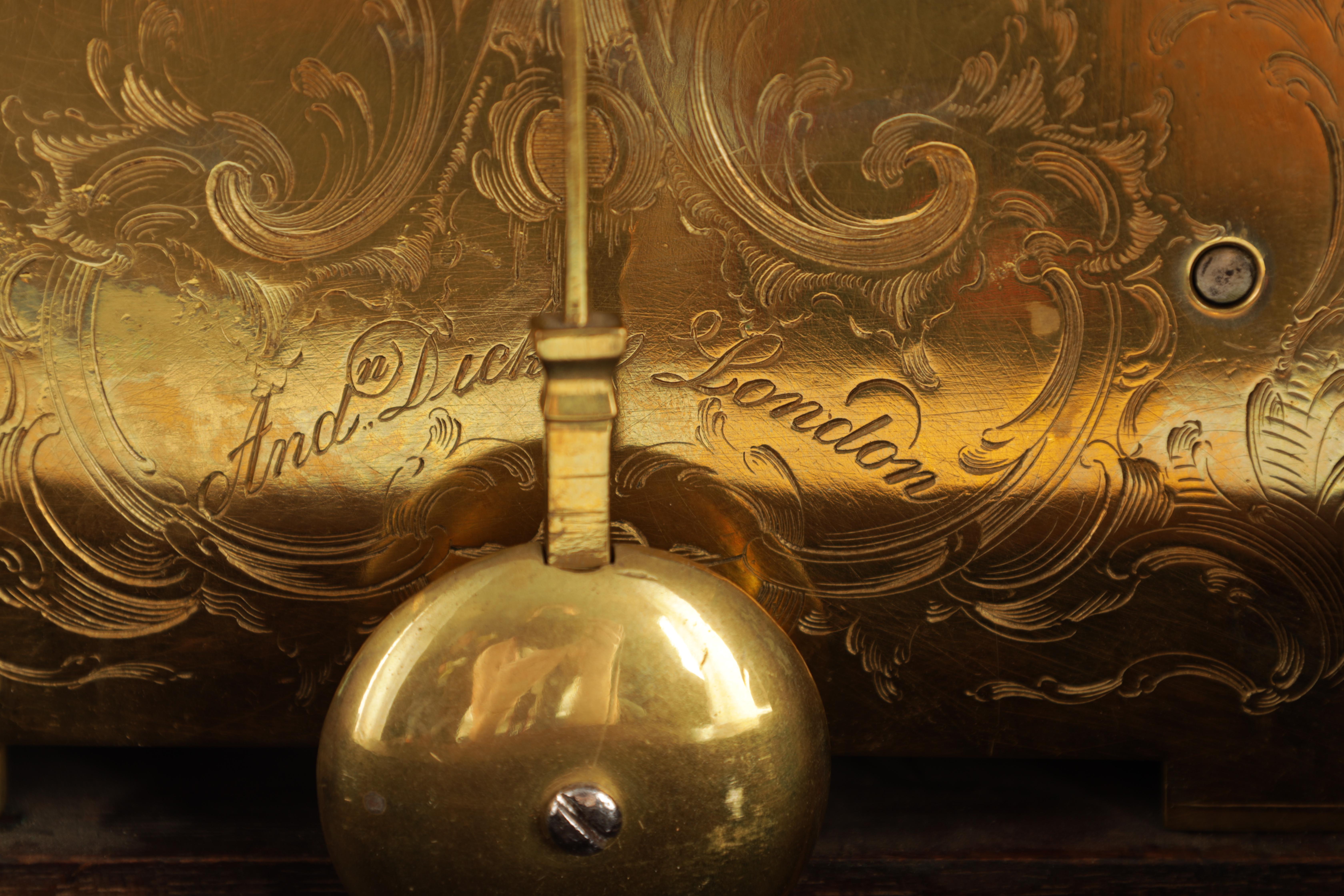 ANDREW DICKIE, LONDON A GEORGE III AUTOMATION VERGE BRACKET CLOCK the ormolu-mounted mahogany case - Image 9 of 10