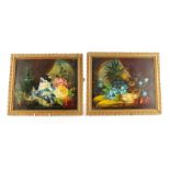 DAISY FLEMMING A PAIR OF EARLY 20TH CENTURY OILS ON BOARD still life’s of fruit and flowers with