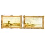 ALFRED H. VICKERS A PAIR OF MID 19TH CENTURY OILS ON CANVAS depicting river landscapes - signed