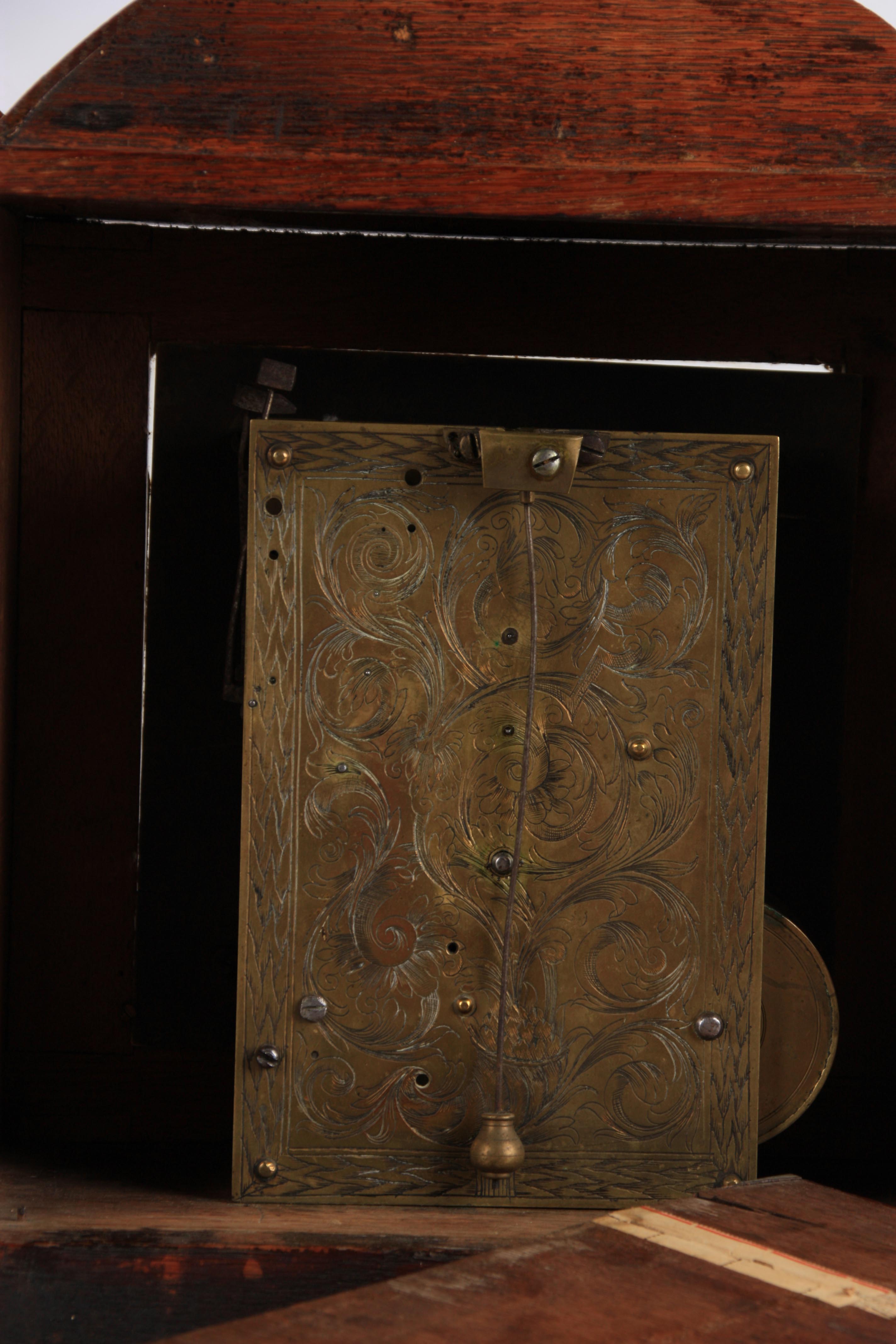 GABRIAL SMITH, BARTHOMLY AN 18TH CENTURY VERGE BRACKET CLOCK the oak and mahogany case having a - Image 9 of 10