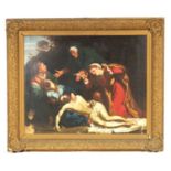 AFTER ANNIBALE CARRACCI, A 19TH CENTURY OLD MASTER COPY OIL ON CANVAS DEPICTING 'THE DEAD CHRIST MOU