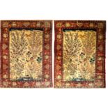 A FINE PAIR OF 19TH CENTURY MIDDLE EASTERN SILK RUGS