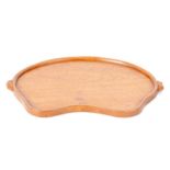 A ROBERT 'MOUSEMAN' THOMPSON AZED HONEY COLOURED OAK TRAY