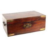 AN 18TH CENTURY INDIAN HARDWOOD BRASS BOUND WORK BOX