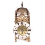 RICHARD FENNEL, KENSINGTON A LATE 17TH CENTURY BRASS LANTERN CLOCK