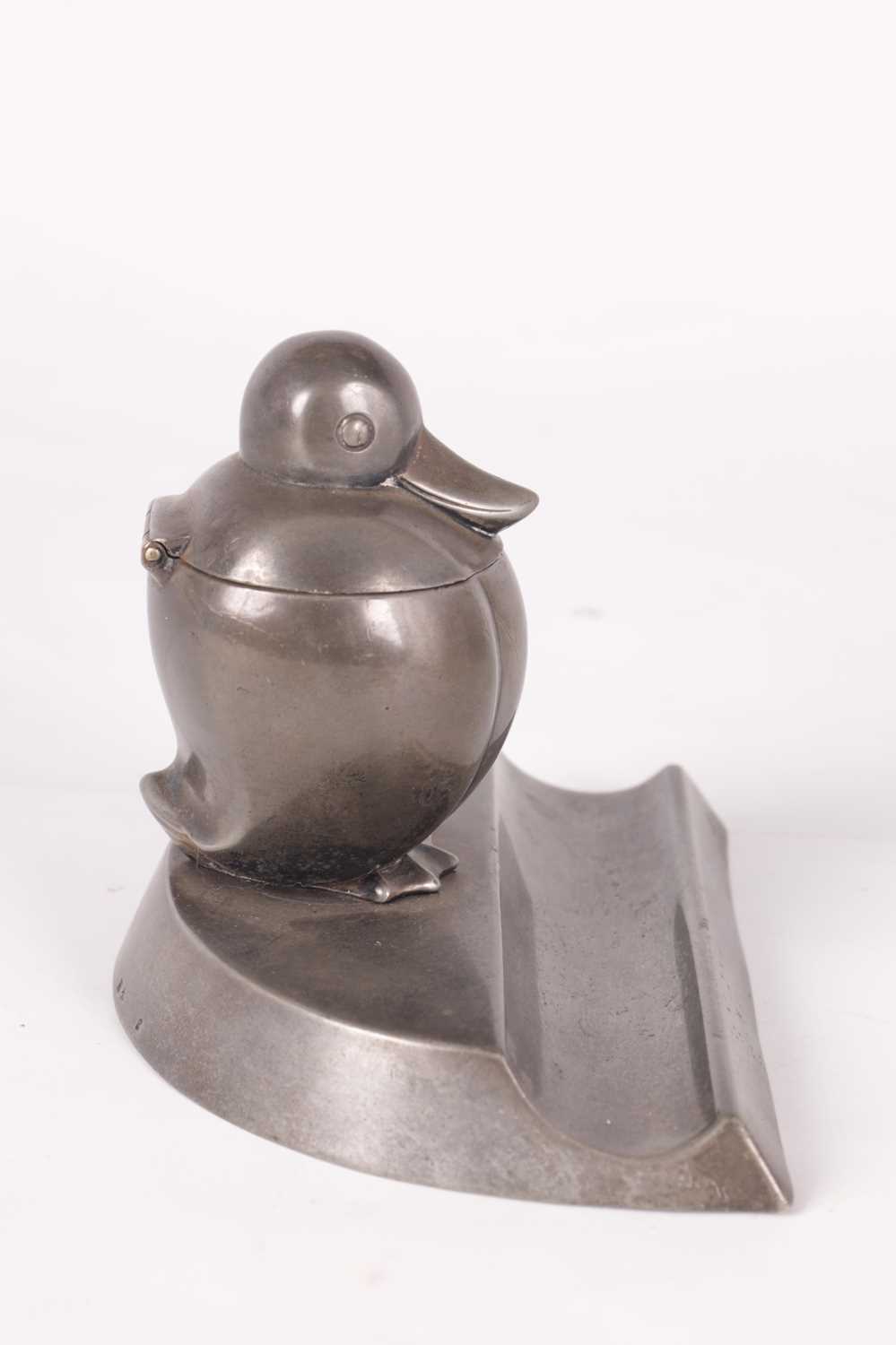 AN UNUSUAL WMF NOVELTY PEWTER INKSTAND - Image 6 of 8