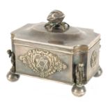 A LATE 19TH CENTURY RUSSIAN SILVER BOX FOR THE JEWISH MARKET