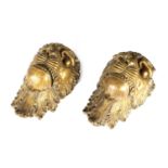 A PAIR OF 18THCENTURY ORMOLU FRENCH BILLIARD TABLE POCKET MOUNTS