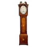 JOHN MARR, RETFORD. A LATE GEORGE III OAK AND MAHOGANY OVAL DIAL LONGCASE CLOCK