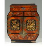 A MEIJI PERIOD JAPANESE INALID AND LACQUER WORK JEWELLERY CABINET