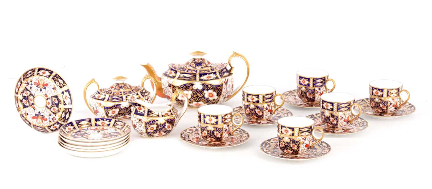 A LATE 19TH CENTURY IMARI PATTERN ROYAL CROWN DERBY TEA SET