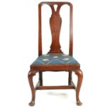 A GEORGE I WALNUT SINGLE CHAIR