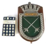 A 20TH CENTURY CAST IRON SHIPS BADGE “ENCOUNTER”