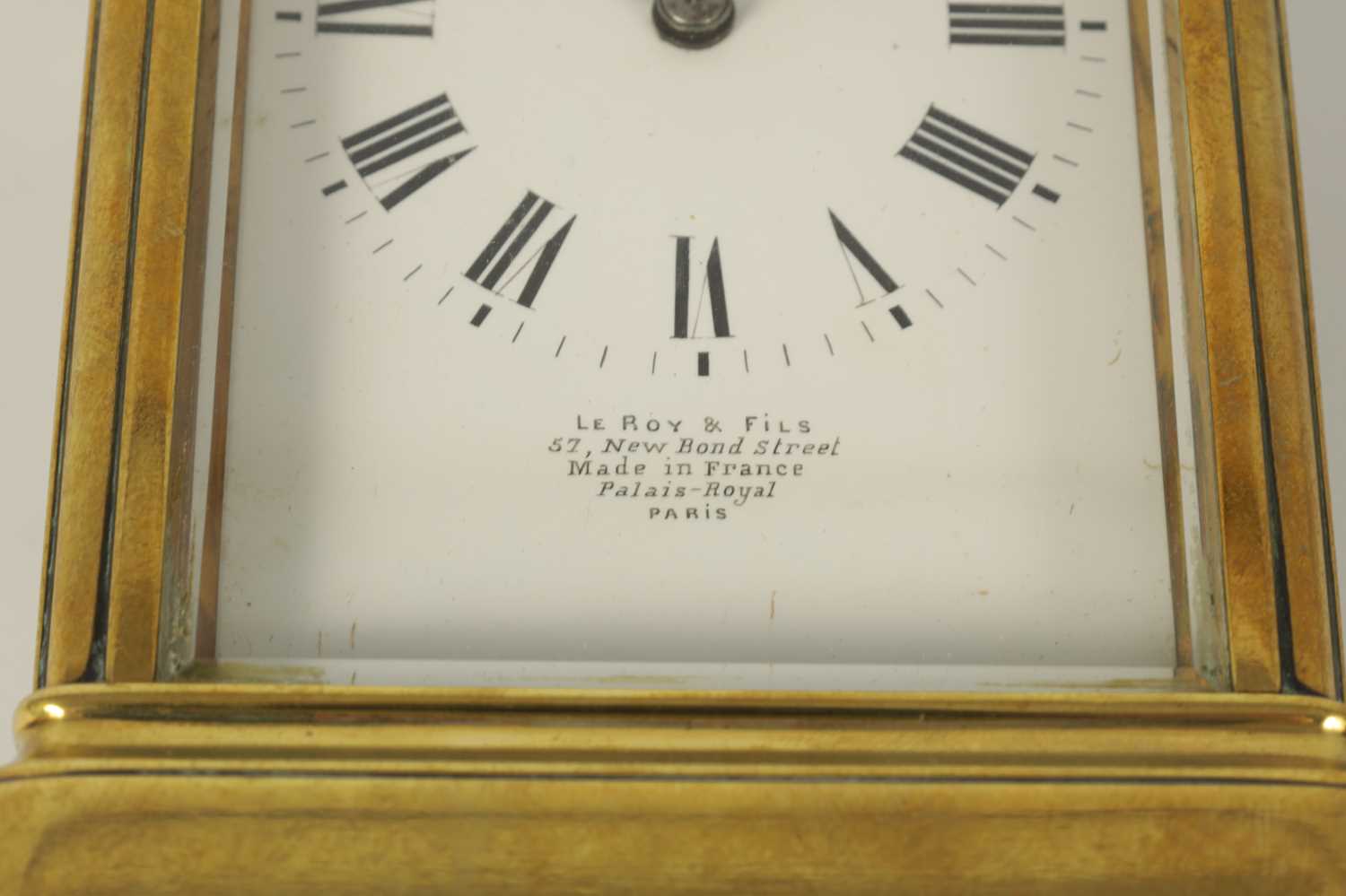 LE ROY & FILS, FRANCE A RARE LATE 19TH CENTURY BRASS CASED BOTTOM WIND STRIKING CARRIAGE CLOCK - Image 5 of 6