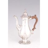 A GEORGE III NEWCASTLE SILVER COFFEE POT