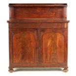 A LATE REGENCY FLAME MAHOGANY SIDE CABINET/CHIFFONIER