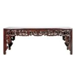 A LARGE EARLY 19TH CENTURY CHINESE HARDWOOD ALTAR TABLE
