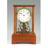 EUREKA CLOCK CO. LTD. LONDON AN EARLY 20th CENTURY ENGLISH MAHOGANY FIVE GLASS ELECTRIC MANTEL CLOC