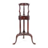 AN 18TH CENTURY MAHOGANY WIGSTAND