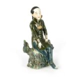 A CHINESE REPUBLIC POLYCHROME PORCELAIN FIGURE