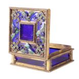 A 19TH CENTURY FRENCH ORNATE GILT METAL DRESSING TABLE BOX