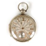A 19TH CENTURY ENGLISH SILVER OPEN-FACED POCKET WATCH