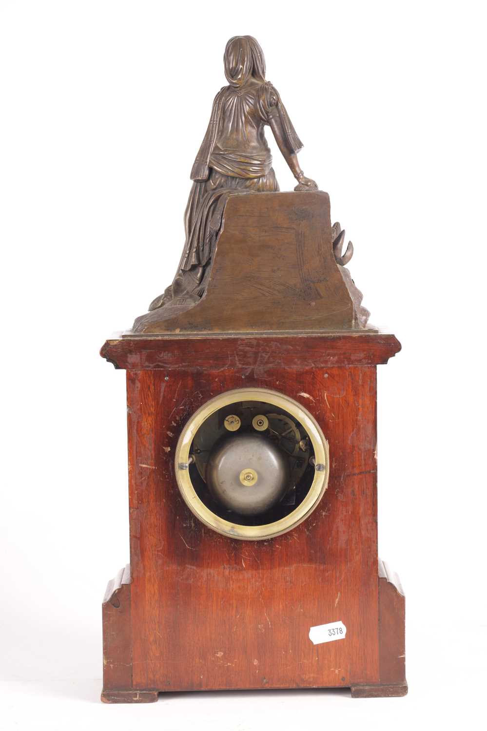 A MID 19TH CENTURY FRENCH BRONZE FIGURAL MANTEL CLOCK - Image 9 of 11