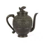 A SMALL 19TH CENTURY CHINESE PATINATED BRONZE TEAPOT